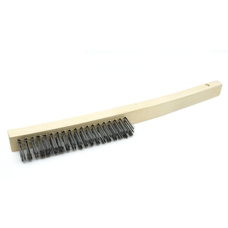 3x19 Wood Long Curved Handle Carbon Wire Brush